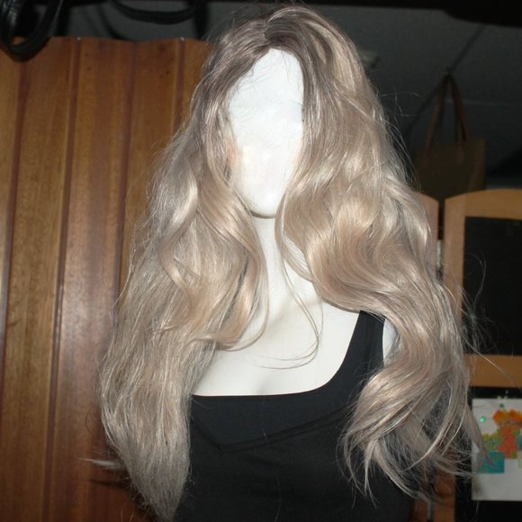 Human Hair Blend Full Ombre Balayage Heat Resistant Wig Cosplay